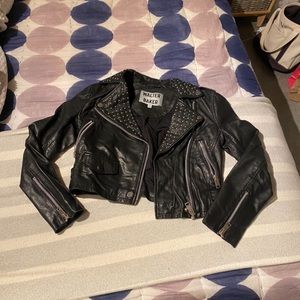 Walter Baker xs leather studded motorcycle jacket